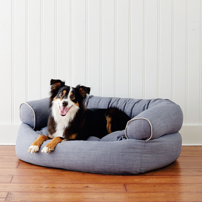 Frontgate Comfy Couch Pet Bed In Flint Gray Micro-velvet (new)