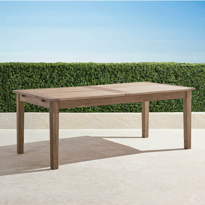 Frontgate Classic Teak Expandable Dining Table In Weathered Finish