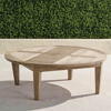 Frontgate Teak Chat Table In Weathered Finish