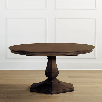 Frontgate Hunter Expandable Round Dining Table In Brown