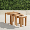 Frontgate Teak Nesting Tables, Set Of Three In Natural