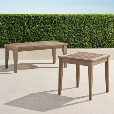 Frontgate Teak Tables In Weathered Finish