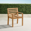 FRONTGATE SET OF 2 CALHOUN DINING ARM CHAIRS IN NATURAL TEAK.