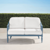 FRONTGATE AVERY LOVESEAT WITH CUSHIONS IN MOONLIGHT BLUE FINISH