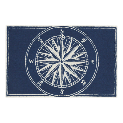 Frontgate Compass Door Mat In Blue