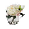 Frontgate Cream Peonies In Glass Cube