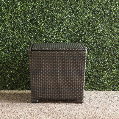 Frontgate Tapered Wicker Storage Cube In Gray