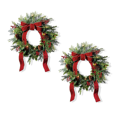 Frontgate Set Of 2 Christmas Cheer Patio Wreaths
