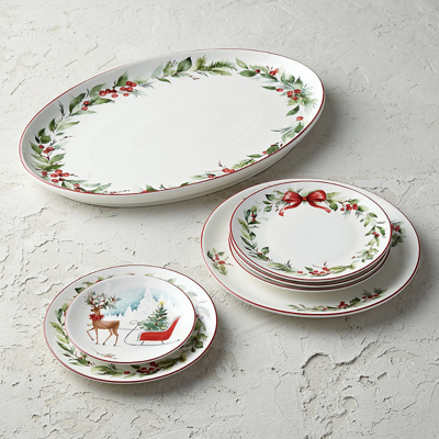 Frontgate Holly Wreath Dinnerware Collection