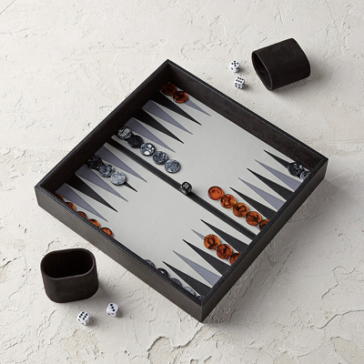 Frontgate Leather Box Backgammon Set
