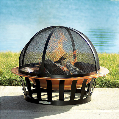 Frontgate Copper Fire Pit Stainless Steel And Sparkguard Set
