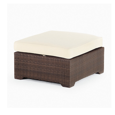 Frontgate Palermo Medium Ottoman With Cushion In Bronze Finish