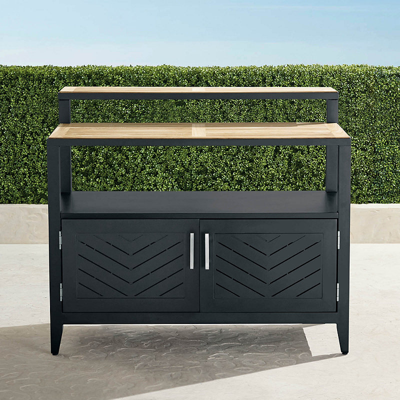 Frontgate Westport Outdoor Aluminum And Teak Bar