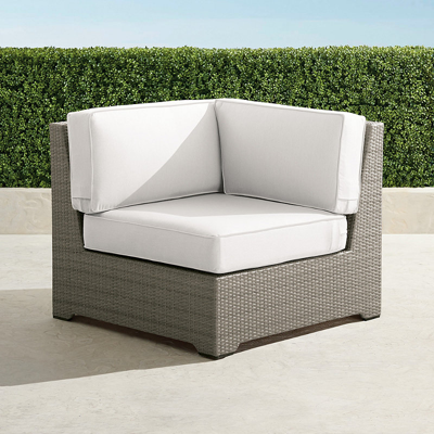 Frontgate Palermo Corner Chair With Cushions In Dove Finish