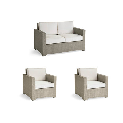 Frontgate Small Palermo 3-pc. Loveseat Set In Dove Finish