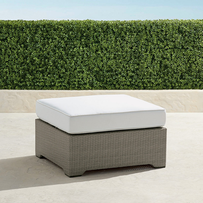 Frontgate Palermo Ottoman With Cushion In Dove Finish