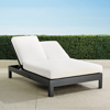 Frontgate St. Kitts Double Chaise With Cushions In Matte Black Aluminum
