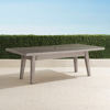FRONTGATE PALERMO GLASS-OVERLAY DINING TABLE IN DOVE FINISH
