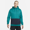 Nike Therma Men's Pullover Training Hoodie In Bright Spruce,obsidian,black