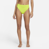 Nike Essential High Waist Cheeky Bikini Bottoms Women's Swimsuit In Atomic Green