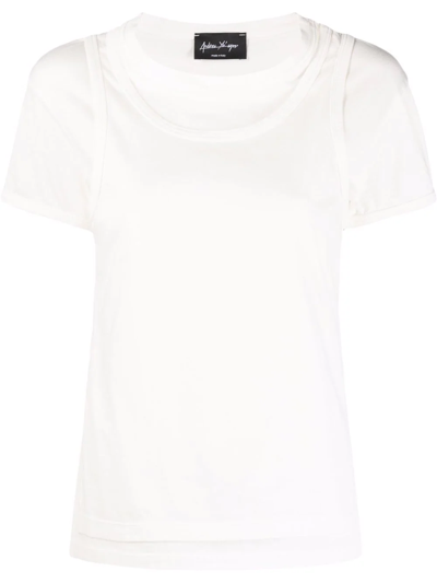 Andrea Ya'aqov Waistcoat-layered T-shirt In Weiss