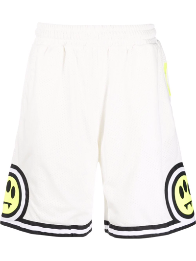 Barrow Smile-print Track Shorts In White