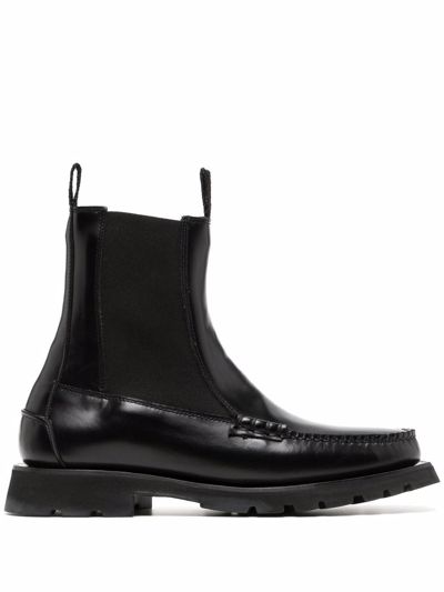 Hereu Elasticated-panels Ankle Boots In Black
