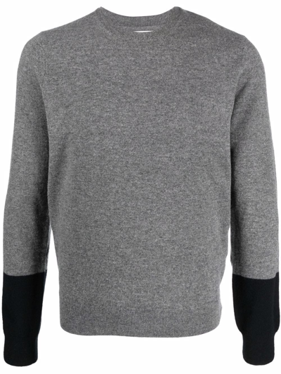 Comme Des Garçons Shirt Two-tone Wool Jumper In Grau