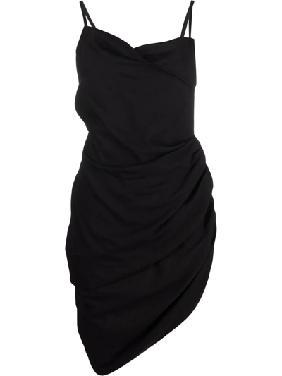Jacquemus La Robe Saudade Hemp-blend Minidress In Black