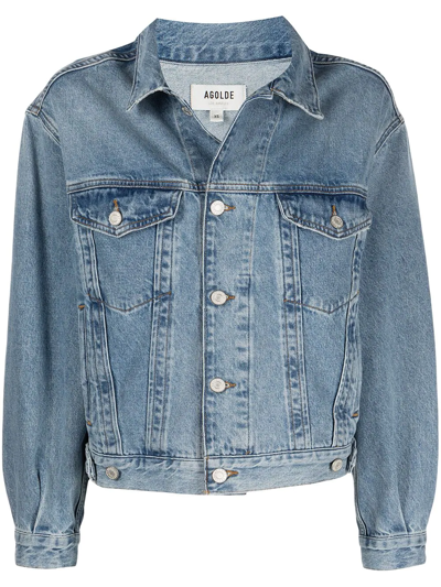 Agolde Charli Boyfriend-cut Denim Jacket In Debate