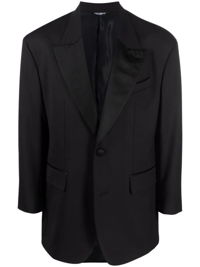 Dolce & Gabbana Single-breasted Tailored Suit Jacket In Black