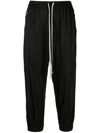 RICK OWENS DRAWSTRING-WAIST CROPPED TROUSERS