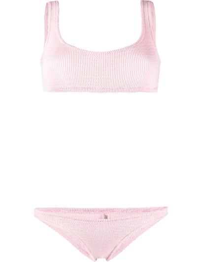 Reina Olga Ginny Scrunch Bikini Set In Baby Pink