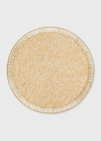 Kim Seybert Bevel Placemat In Gold/silver