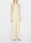 Loulou Studio Pleated Wide-leg Pants In Beige