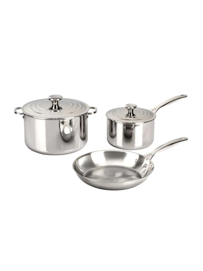 LE CREUSET 5-PIECE STAINLESS STEEL COOKWARE SET
