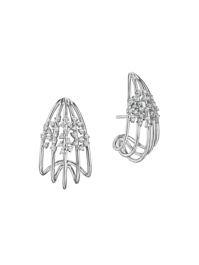 Hueb Women's Luminus 18k White Gold & Diamond Cage Earrings