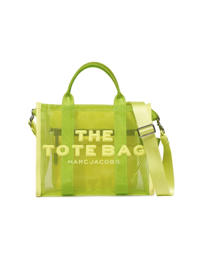 Marc Jacobs Small Traveler Mesh Tote In Bright Green