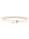 Versace Women's Virtus Leather Belt In White