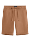 Bugatchi Drawstring Linen Shorts In Carmel