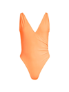 Ramy Brook Soren V-neck One Piece Swimsuit In Electric Orange