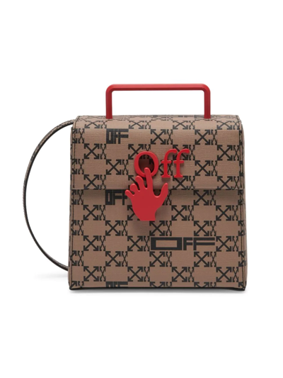 Off-white Chunk Monogram Top Handle Bag In Brown Black
