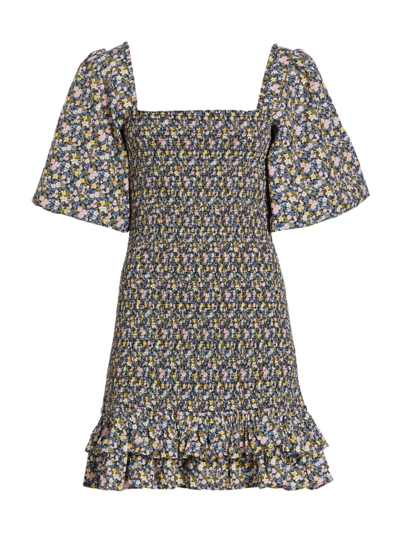 Bytimo Festive Cotton Minidress In Flower Field