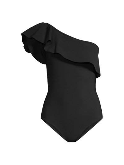 Chiara Boni La Petite Robe Eli Ruffle One-piece Swimsuit In Black