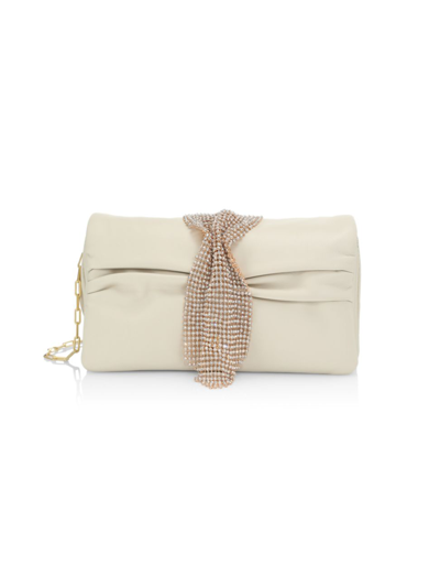 Rosantica Scintille Embellished Leather Crossbody Bag In White