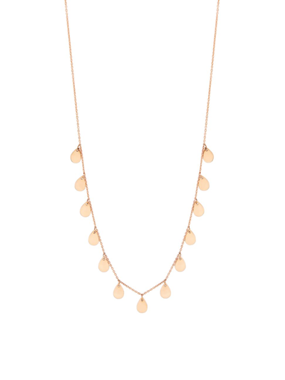 Ginette Ny Tiny 13 Bliss 18k Rose Gold Necklace In Pink