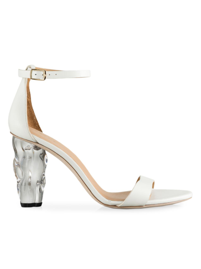 Frame Le Luz Leather Sandals In Natural Glass