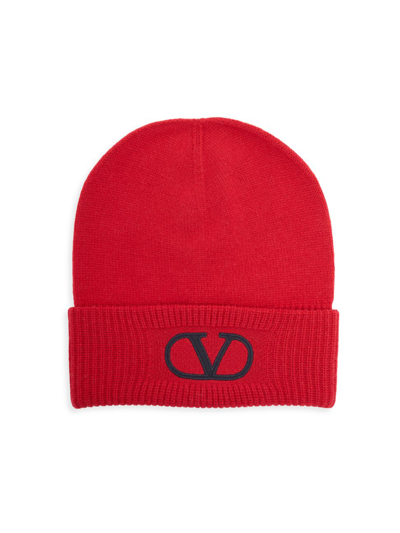 Valentino Garavani Vlogo Signature Wool Beanie In Red