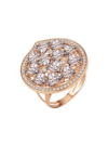 HUEB WOMEN'S MIRAGE 18K ROSE GOLD, DIAMOND & ROSE MORGANITE RING