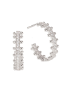 Oscar Massin Women's Beaded 18k White Gold & Latitude Lab-grown Diamond Medium Hoop Earrings